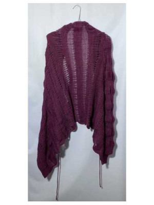 Pulover dama tricotat mov cu snur si maneca lunga 2