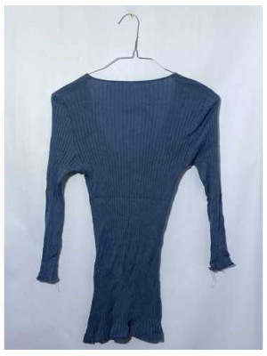 Bluza dama cu maneca trei sferturi albastra 2