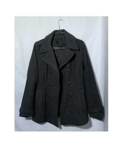 Palton scurt dama gri cu buzunare Amisu