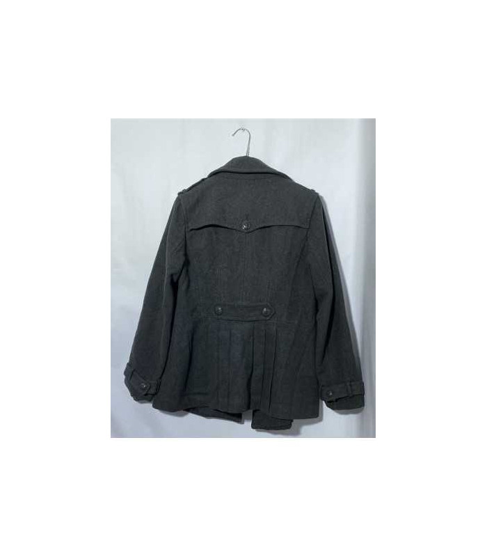 Palton scurt dama gri cu buzunare Amisu