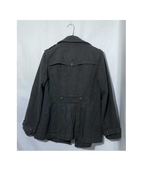 Palton scurt dama gri cu buzunare Amisu