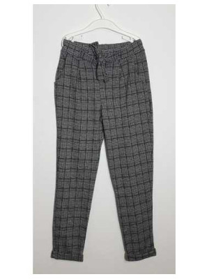 Pantaloni fetite in carouri cu cordon in talie MENSIS