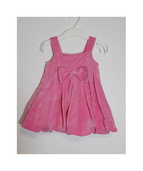 Rochita roz cu bretele si fundita AKKON BABY