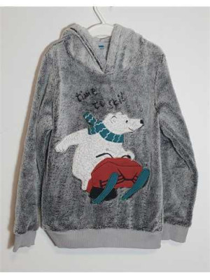 Hanorac pufos pentru copii imprimeu cu urs polar Little kids