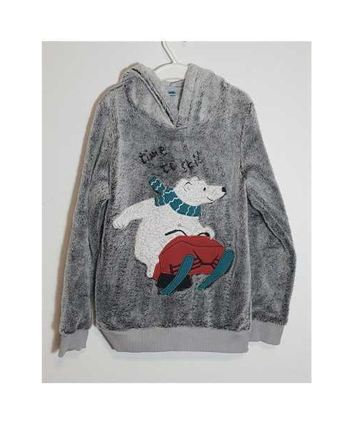 Hanorac pufos pentru copii imprimeu cu urs polar Little kids