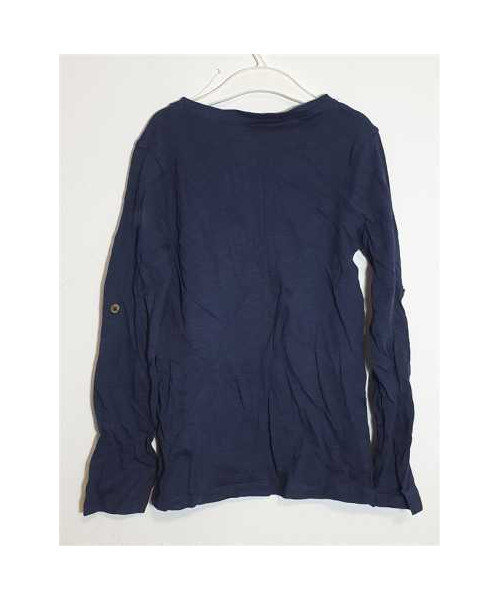 Bluza cu model Uni si decolteu henley TEX