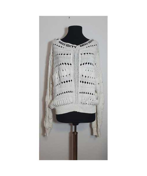 Pulover din tricot cu model perforat Miss Sixty