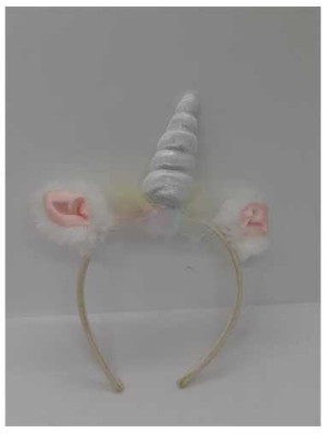 Bentita pentru fetite cu urechi pufoase si corn unicorn