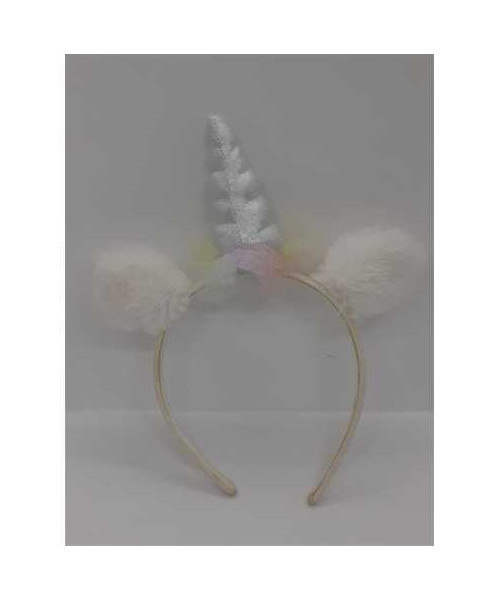 Bentita pentru fetite cu urechi pufoase si corn unicorn