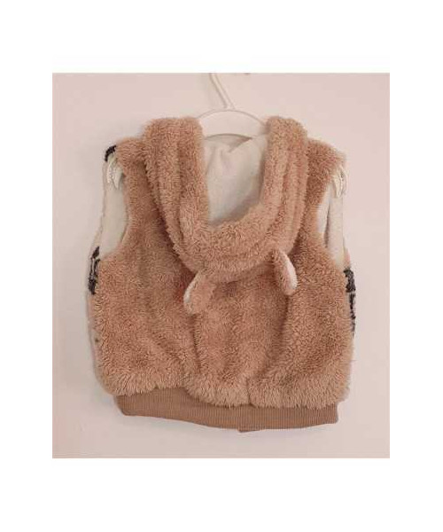 Vesta pufoasa cu gluga pentru copii