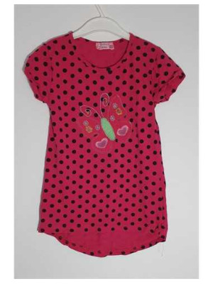 Tricou fetite imprimeu un fluture si buline Atabay Kids