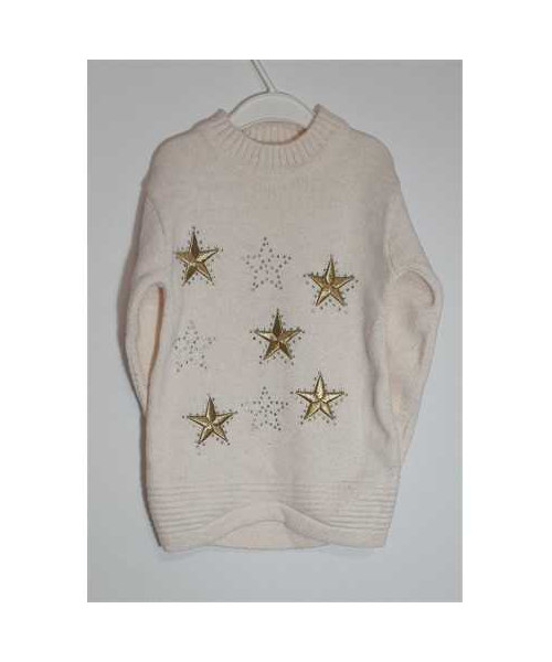 Pulover tricotat pentru fetite cu motive astrale KARAGOZ LIFE