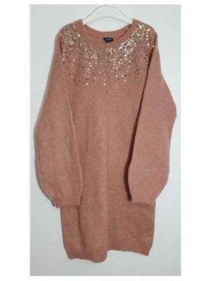 Pulover tricotat pentru fetite cu paiete Kiabi