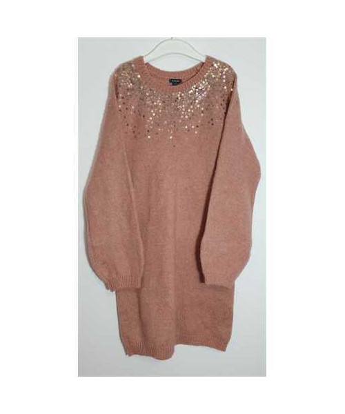 Pulover tricotat pentru fetite cu paiete Kiabi