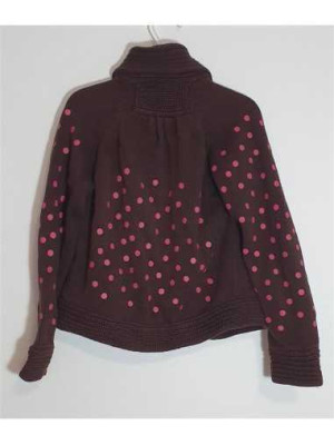 Pulover scurt in talie pentru fetite cu cerculete roz 2