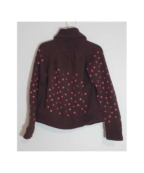 Pulover scurt in talie pentru fetite cu cerculete roz