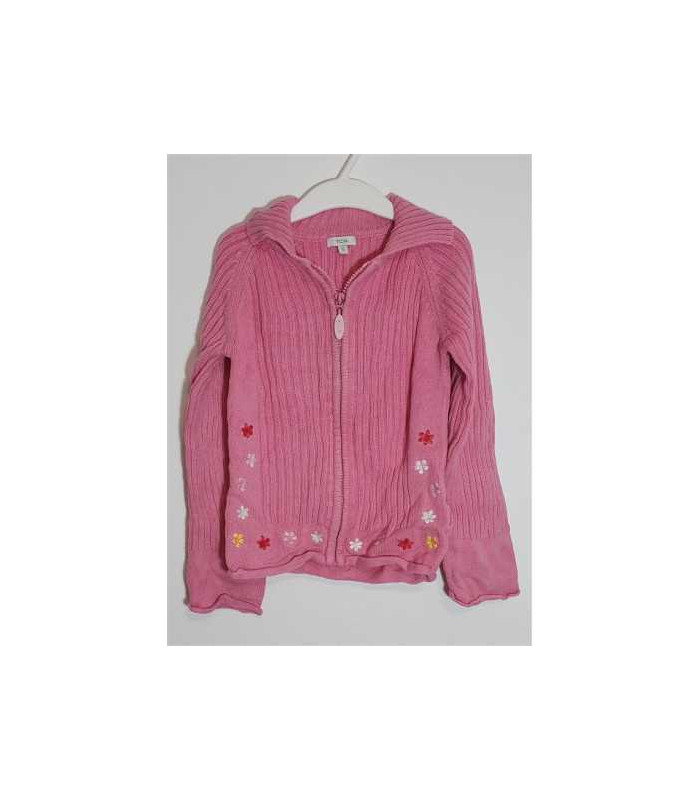 Pulover tricotat pentru fetite cu floricele multicolore TCM