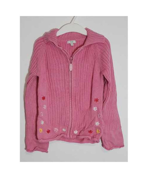 Pulover tricotat pentru fetite cu floricele multicolore TCM