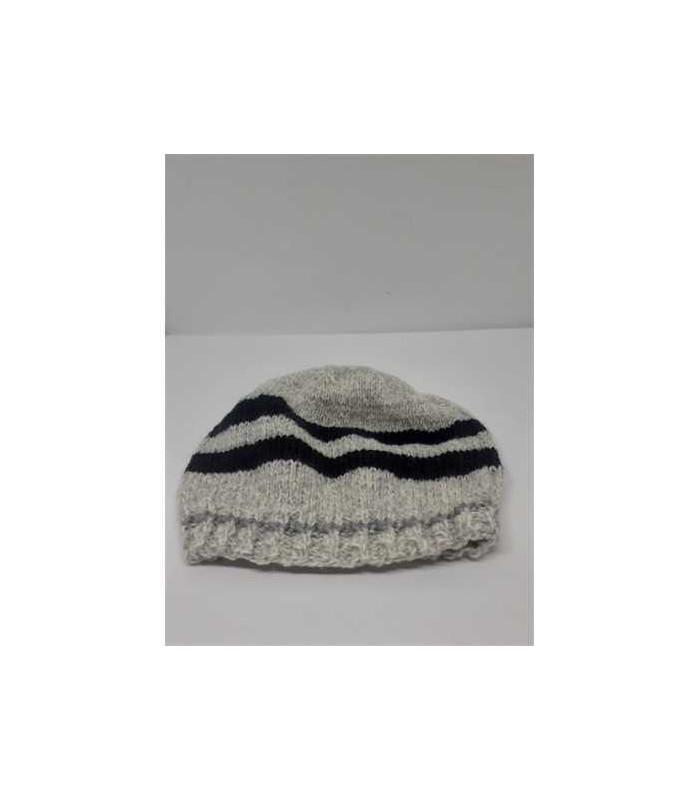 Caciula crosetata pentru copii culoare gri cu dungi