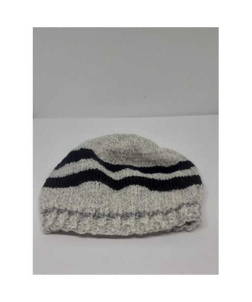 Caciula crosetata pentru copii culoare gri cu dungi
