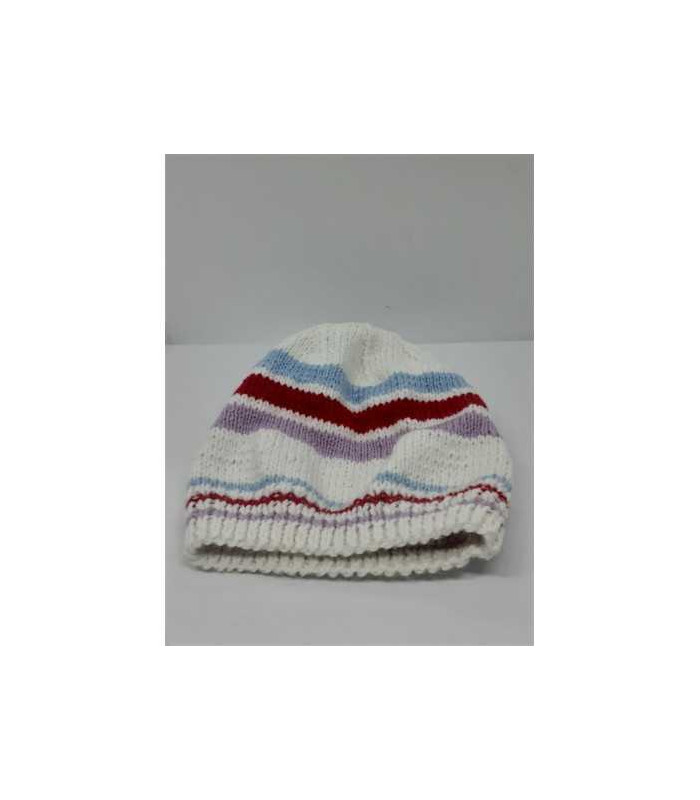 Caciula crosetata pentru fetite cu dungi multicolore