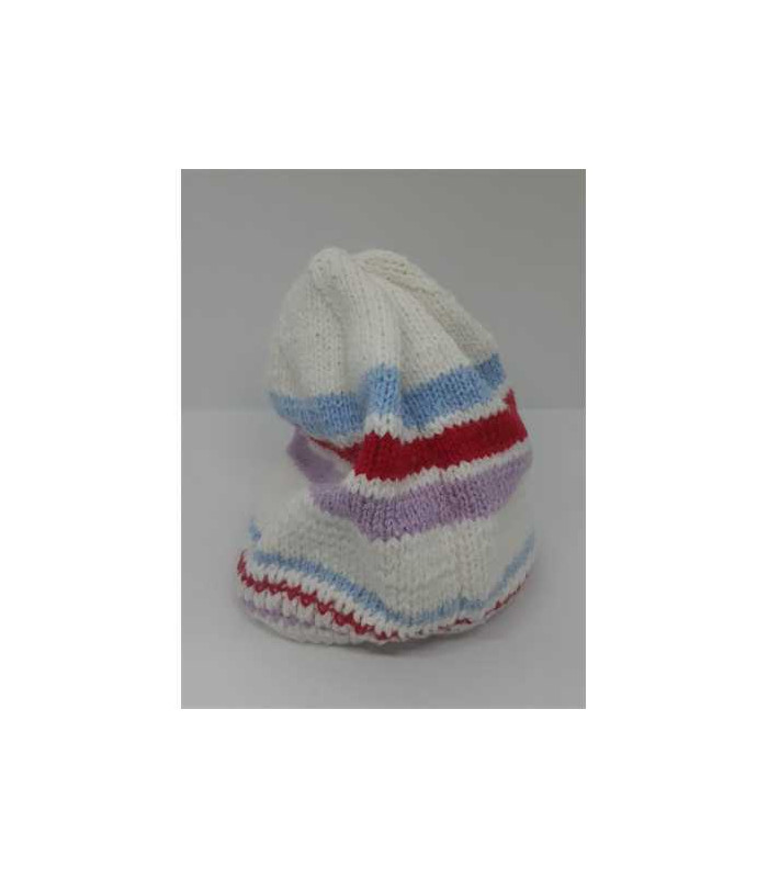 Caciula crosetata pentru fetite cu dungi multicolore