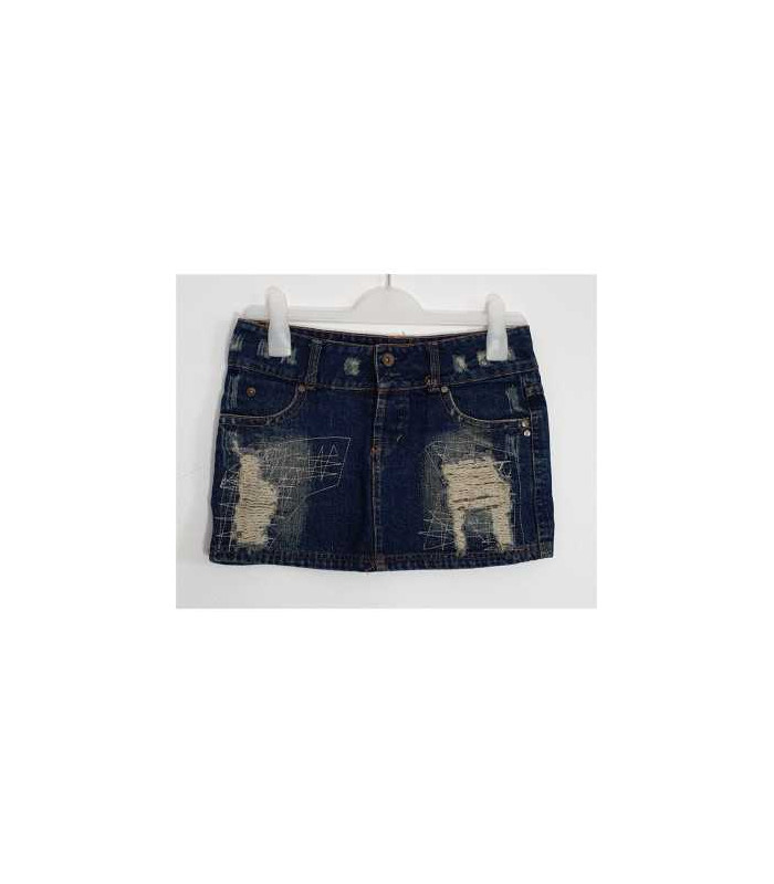 Fusta scurta Jeans model rupt