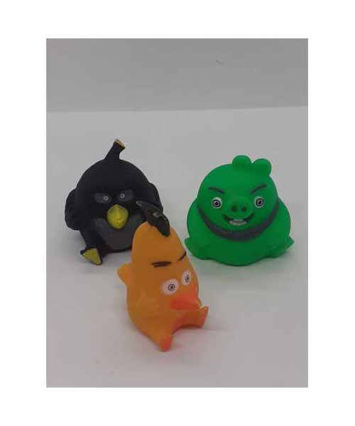 Set 3 figurine din cauciuc pentru copii Angry Birds