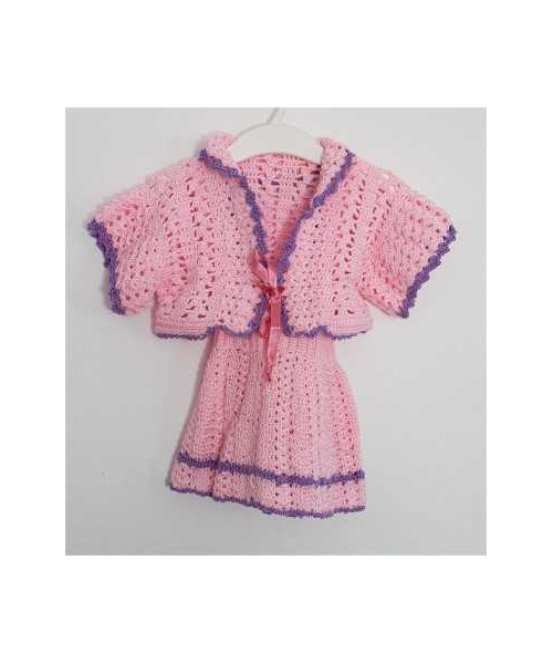 Costum tricotat pentru fetite din doua piese rochie si 