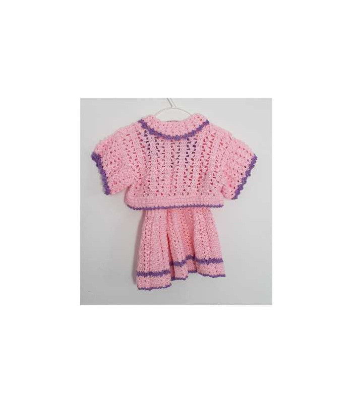 Costum tricotat pentru fetite din doua piese rochie si 