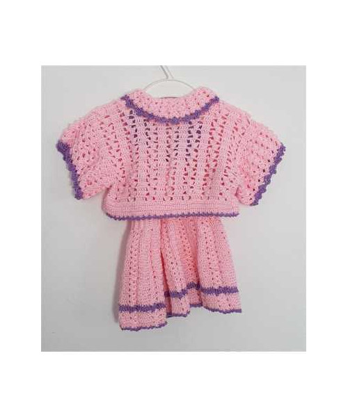 Costum tricotat pentru fetite din doua piese rochie si 