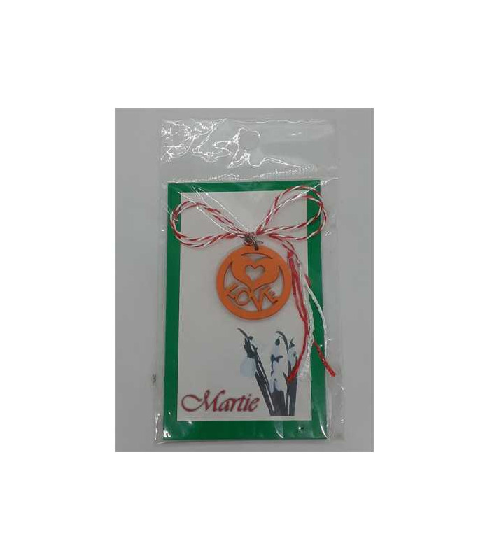 Martisor tip medalion model cu inimioara
