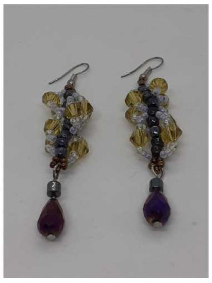 Cercei lungi din margelute multicolore