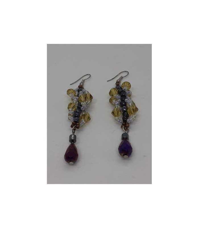 Cercei lungi din margelute multicolore