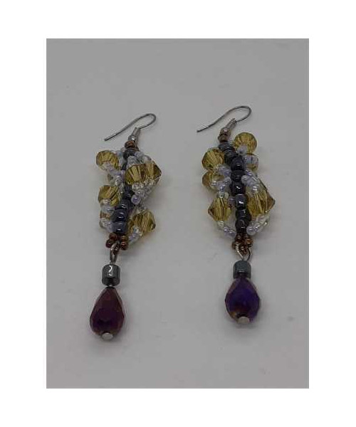 Cercei lungi din margelute multicolore