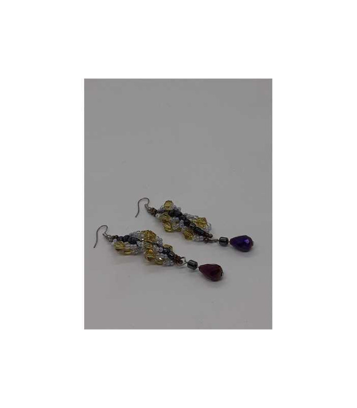 Cercei lungi din margelute multicolore