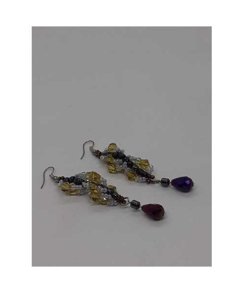 Cercei lungi din margelute multicolore