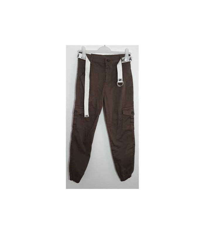 Pantaloni cu buzunare si curea in talie Bella Istanbul