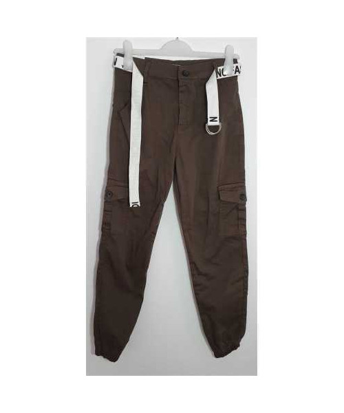 Pantaloni cu buzunare si curea in talie Bella Istanbul