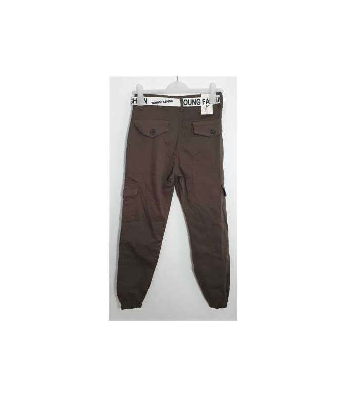 Pantaloni cu buzunare si curea in talie Bella Istanbul