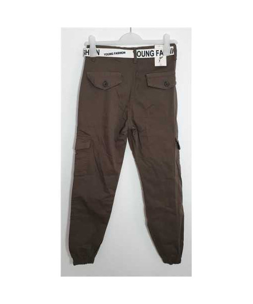 Pantaloni cu buzunare si curea in talie Bella Istanbul