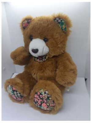 Ursulet de plus cu papion multicolor 41 cm 2