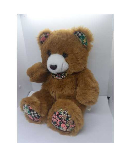 Ursulet de plus cu papion multicolor 41 cm