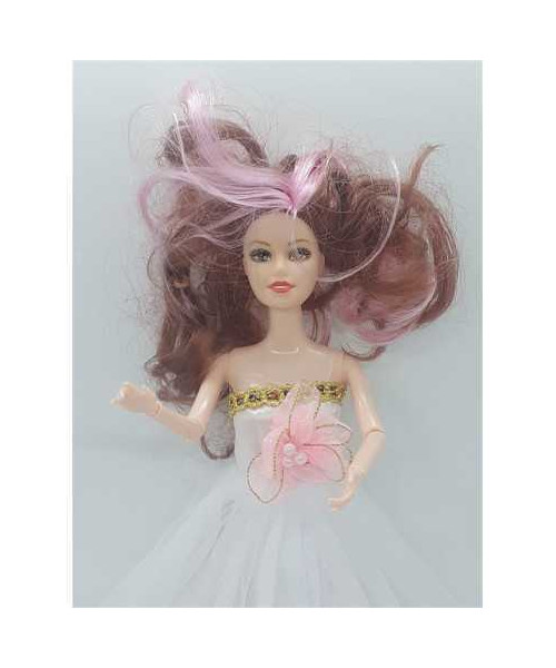 Papusa cu rochita eleganta cu suvite roz 29 cm