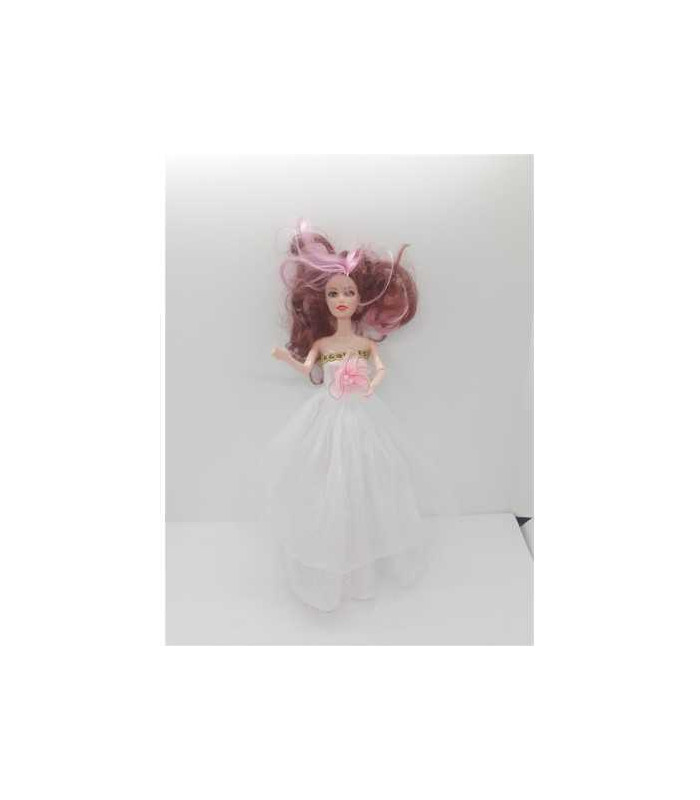 Papusa cu rochita eleganta cu suvite roz 29 cm