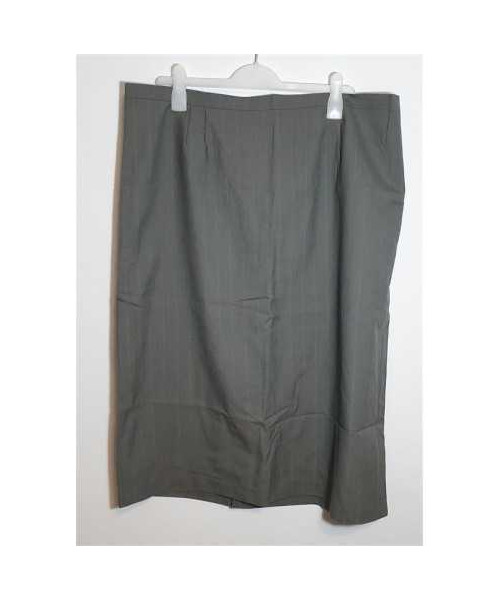 Fusta gri de dama cu crapatura la spate