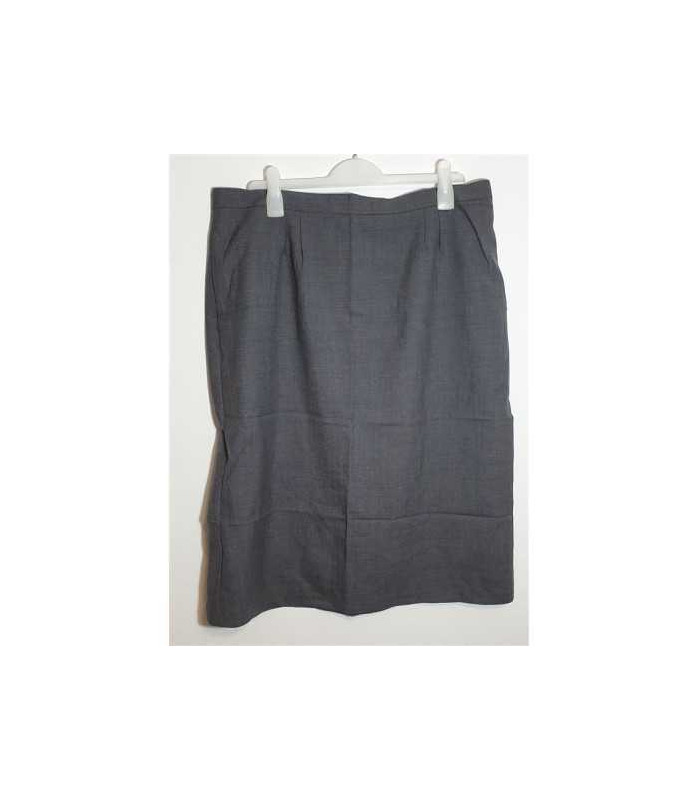 Fusta midi de dama cu fermoar si nasture la spate