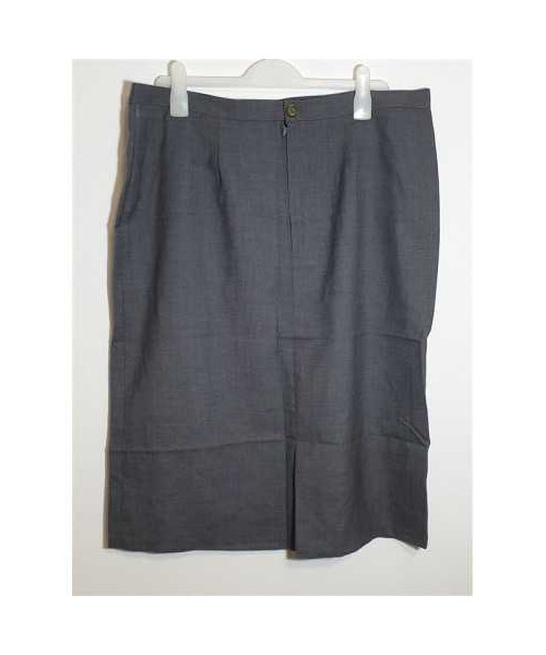 Fusta midi de dama cu fermoar si nasture la spate