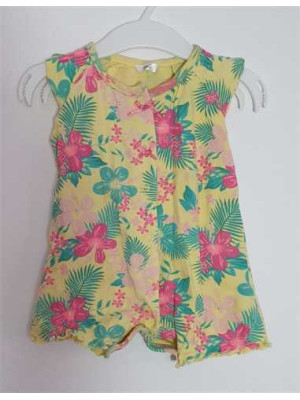 Salopeta pentru fetite cu motive florale multicolore