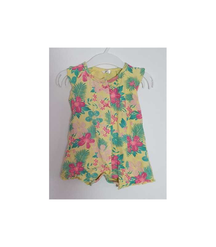 Salopeta pentru fetite cu motive florale multicolore